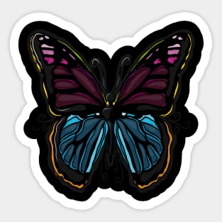 Vibrant Line work Butterfly Sticker